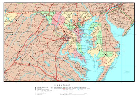 Map of Maryland .